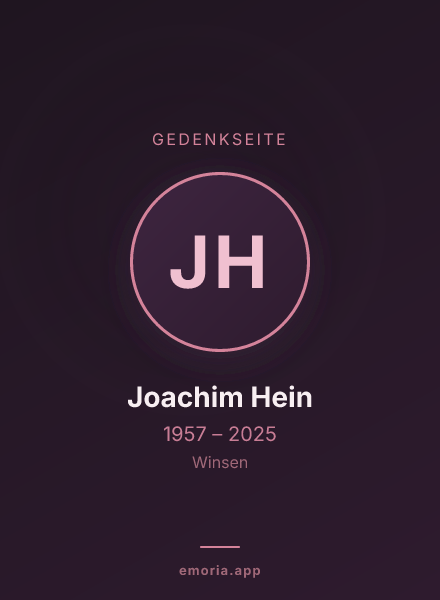 Gedenkportrait von Joachim Hein