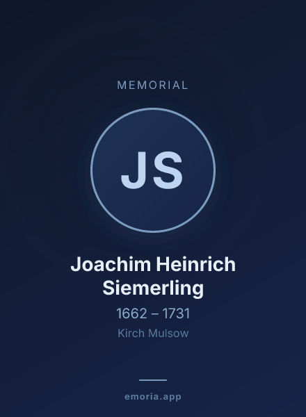 Memorial portrait of Joachim Heinrich Siemerling