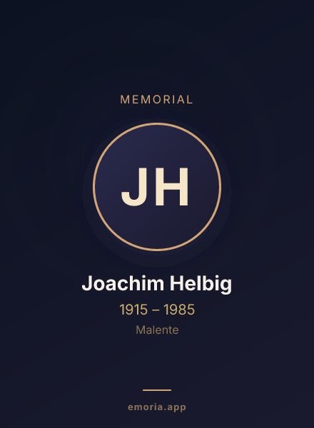 Memorial portrait of Joachim Helbig