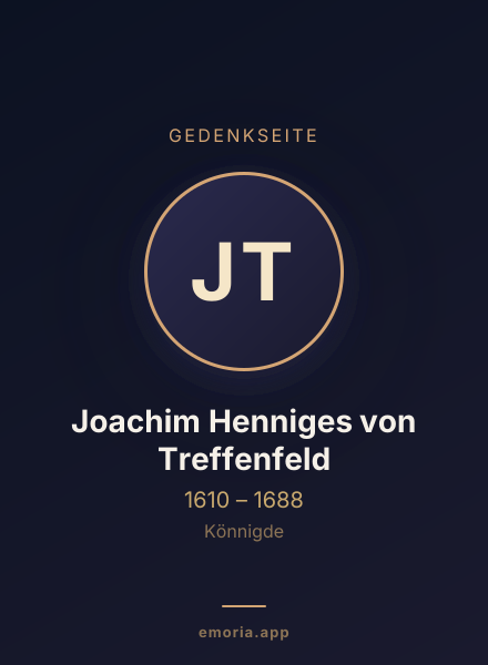 Gedenkportrait von Joachim Henniges von Treffenfeld