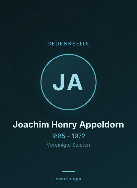 Gedenkportrait von Joachim Henry Appeldorn