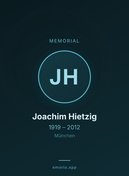 Memorial portrait of Joachim Hietzig