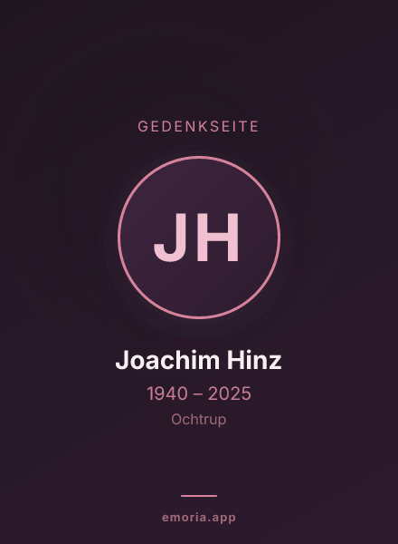 Gedenkportrait von Joachim Hinz