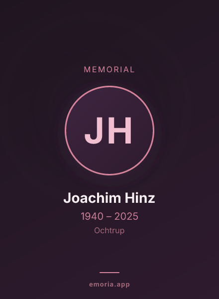 Memorial portrait of Joachim Hinz