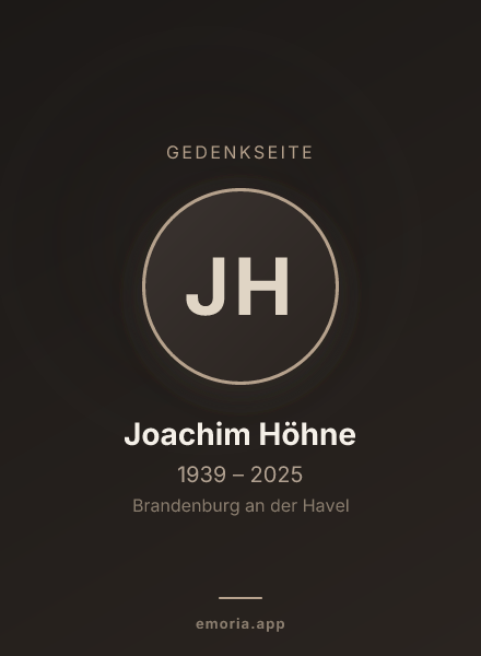 Gedenkportrait von Joachim Höhne