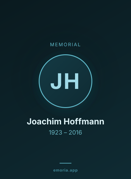 Memorial portrait of Joachim Hoffmann