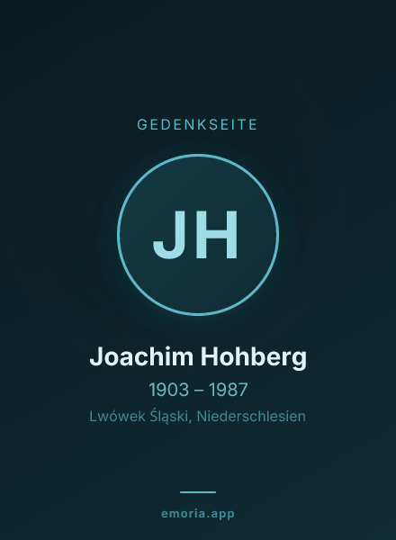 Gedenkportrait von Joachim Hohberg
