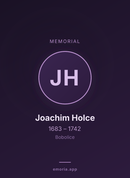 Memorial portrait of Joachim Holce