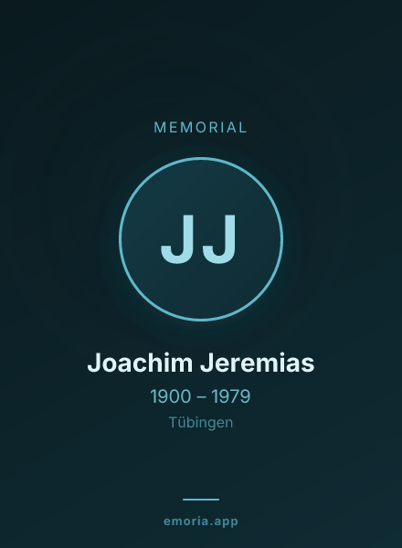 Memorial portrait of Joachim Jeremias