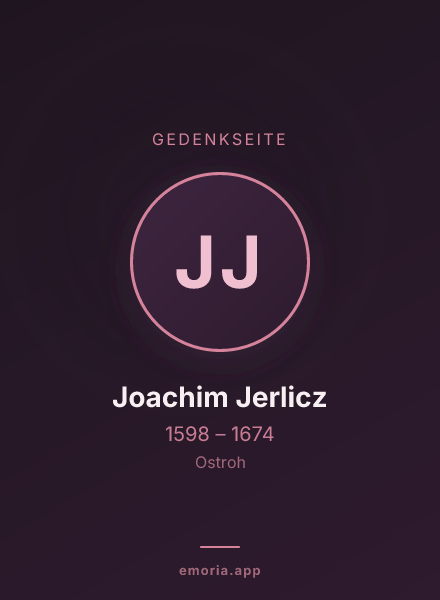 Gedenkportrait von Joachim Jerlicz