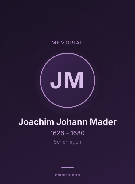 Memorial portrait of Joachim Johann Mader