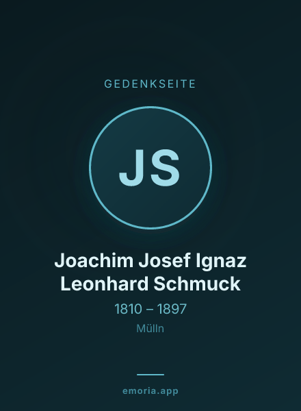 Gedenkportrait von Joachim Josef Ignaz Leonhard Schmuck