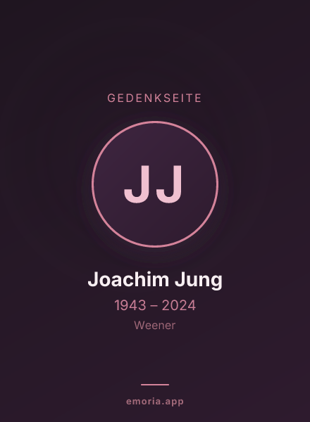 Gedenkportrait von Joachim Jung
