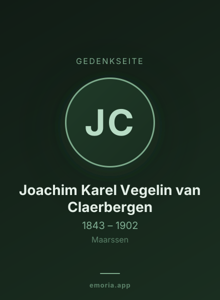 Gedenkportrait von Joachim Karel Vegelin van Claerbergen