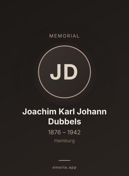 Memorial portrait of Joachim Karl Johann Dubbels