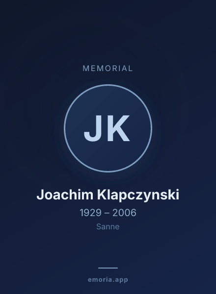 Memorial portrait of Joachim Klapczynski