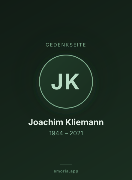 Gedenkportrait von Joachim Kliemann