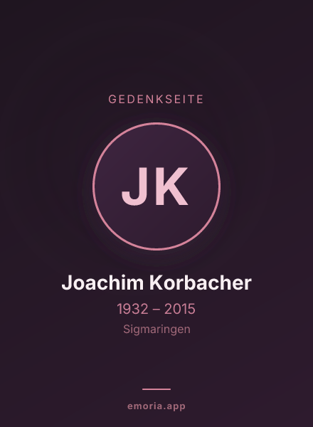 Gedenkportrait von Joachim Korbacher