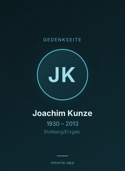 Gedenkportrait von Joachim Kunze