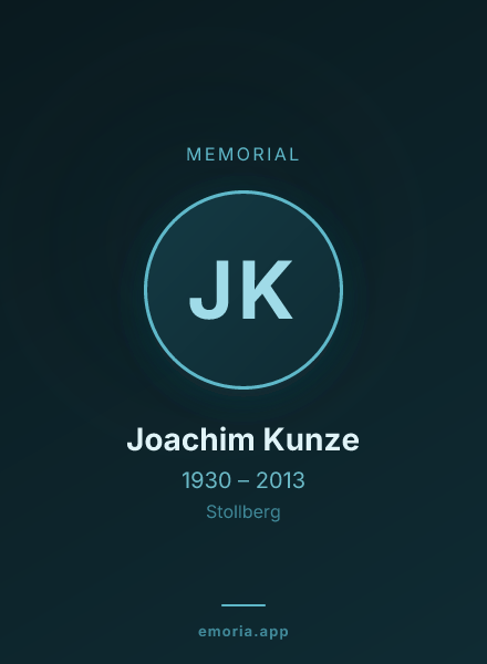 Memorial portrait of Joachim Kunze