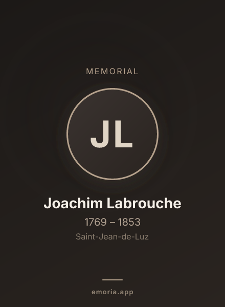 Memorial portrait of Joachim Labrouche