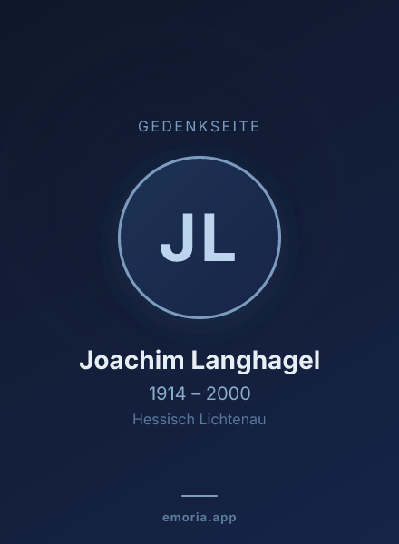 Gedenkportrait von Joachim Langhagel