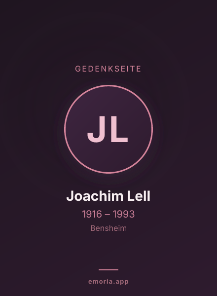 Gedenkportrait von Joachim Lell