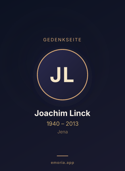 Gedenkportrait von Joachim Linck