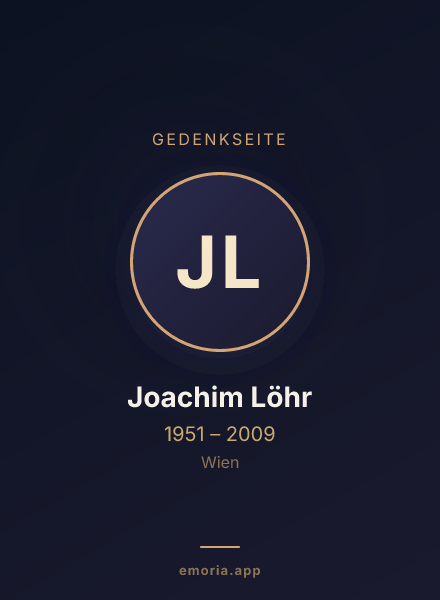 Gedenkportrait von Joachim Löhr