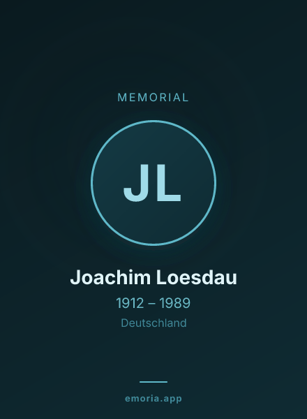 Memorial portrait of Joachim Loesdau