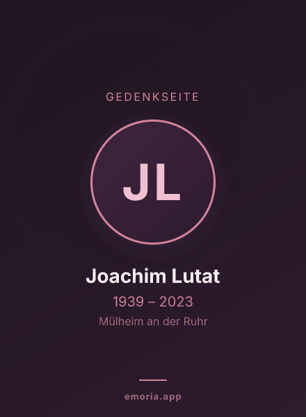 Gedenkportrait von Joachim Lutat