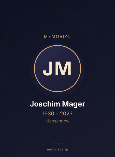 Memorial portrait of Joachim Mager