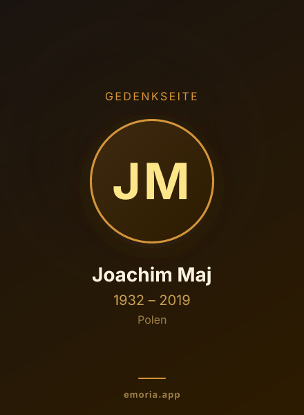 Gedenkportrait von Joachim Maj