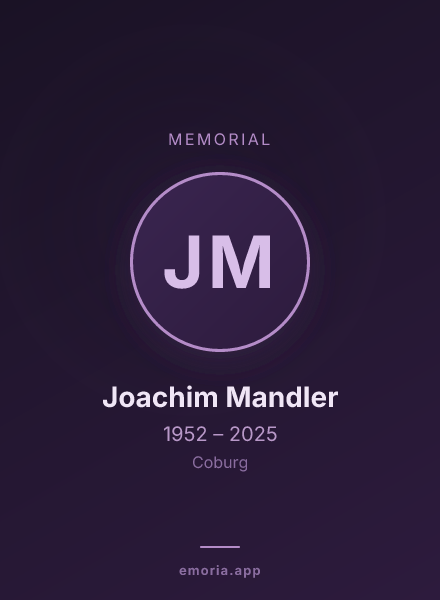 Memorial portrait of Joachim Mandler