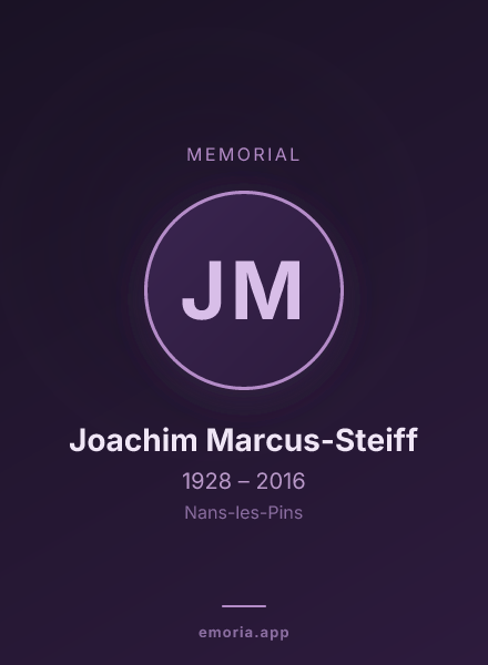 Memorial portrait of Joachim Marcus-Steiff
