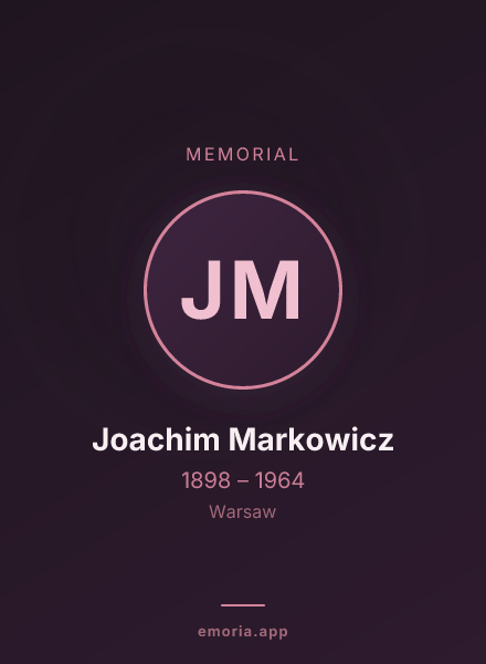 Memorial portrait of Joachim Markowicz