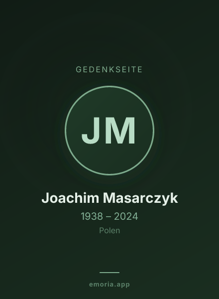 Gedenkportrait von Joachim Masarczyk