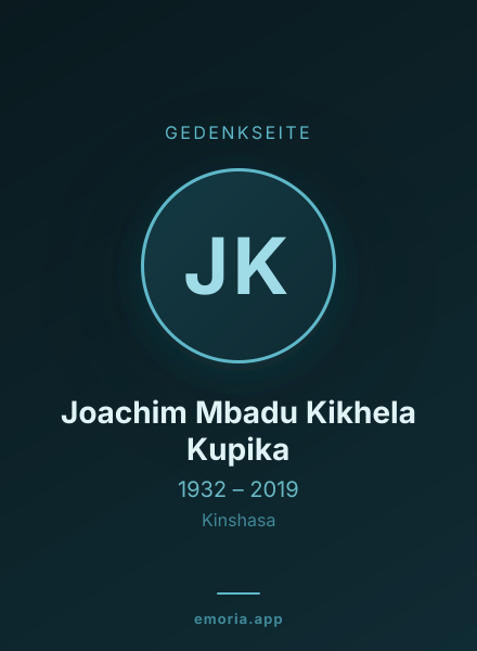 Gedenkportrait von Joachim Mbadu Kikhela Kupika