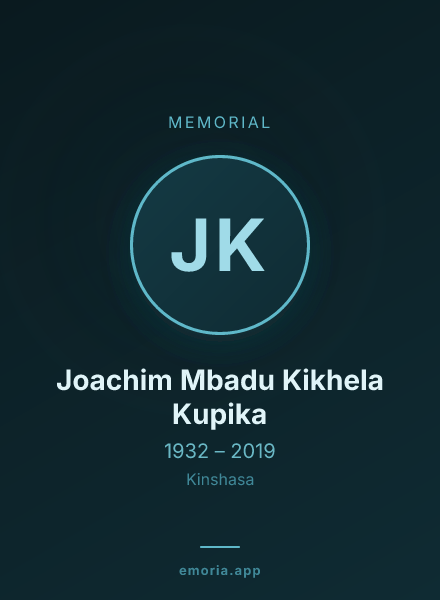 Memorial portrait of Joachim Mbadu Kikhela Kupika