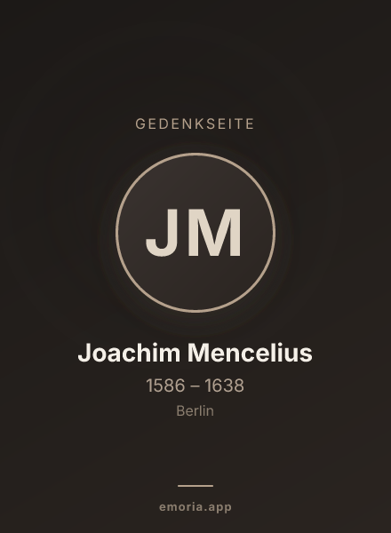 Gedenkportrait von Joachim Mencelius