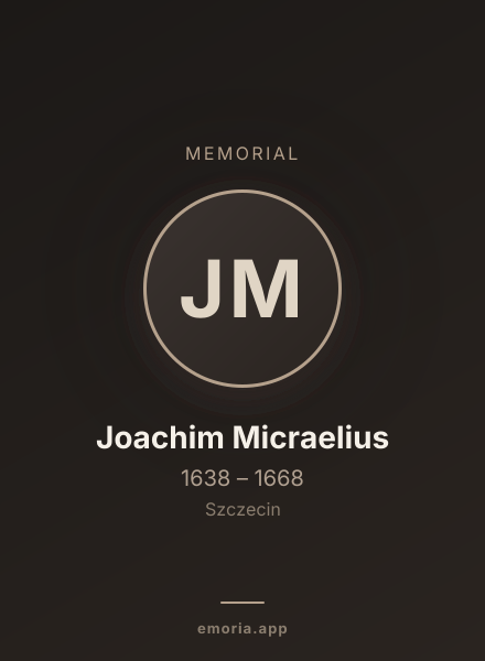 Memorial portrait of Joachim Micraelius