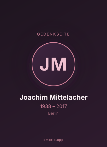 Gedenkportrait von Joachim Mittelacher