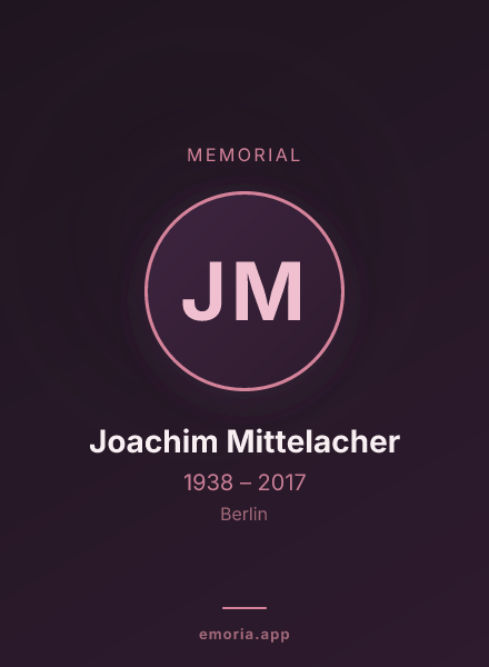 Memorial portrait of Joachim Mittelacher