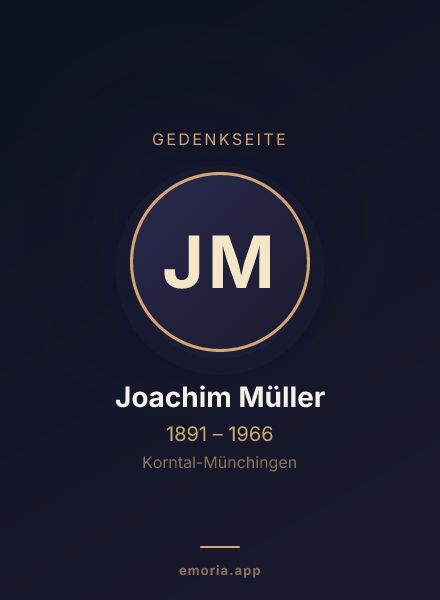 Gedenkportrait von Joachim Müller
