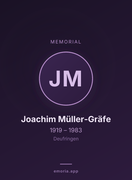 Memorial portrait of Joachim Müller-Gräfe