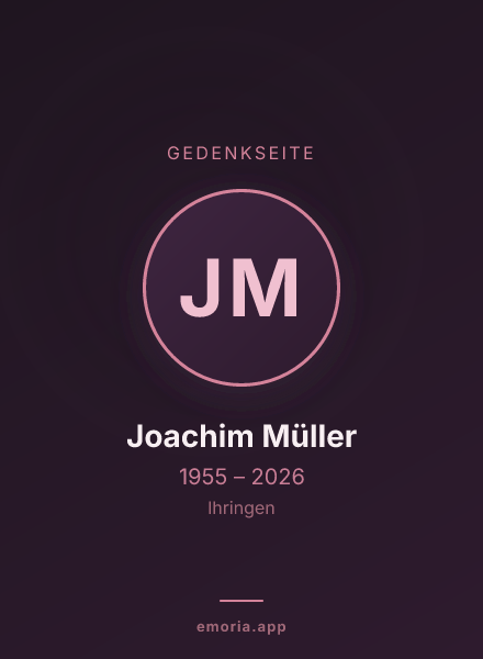 Gedenkportrait von Joachim Müller