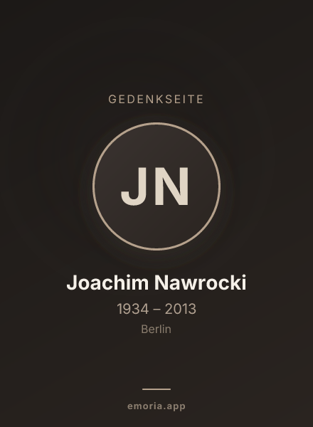 Gedenkportrait von Joachim Nawrocki