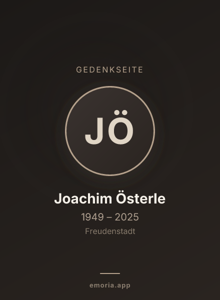 Gedenkportrait von Joachim Österle