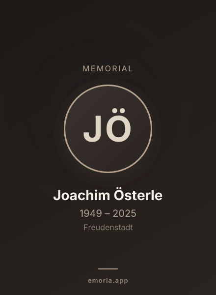 Memorial portrait of Joachim Österle