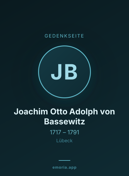 Gedenkportrait von Joachim Otto Adolph von Bassewitz